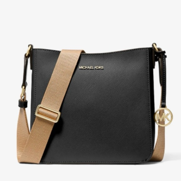 NEW Michael Kors Jet Set Small Messenger Crossbody Bag in Black Noir - Picture 1 of 8